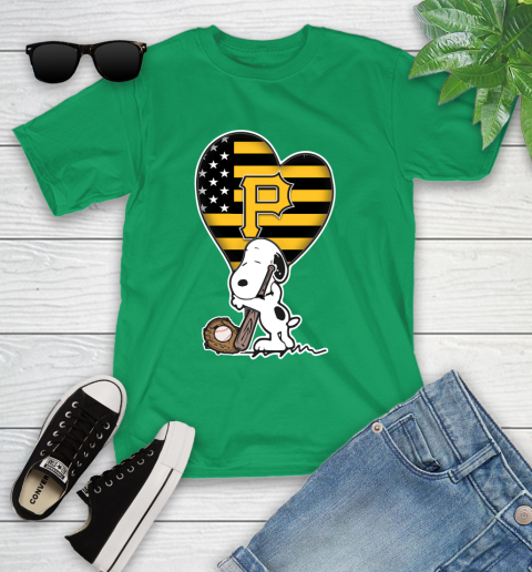 Pittsburgh Pirates MLB Baseball The Peanuts Movie Adorable Snoopy Youth T-Shirt 6