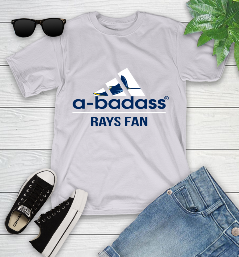MLB A Badass Tampa Bay Rays Fan Adidas Baseball Sports Youth T-Shirt 4