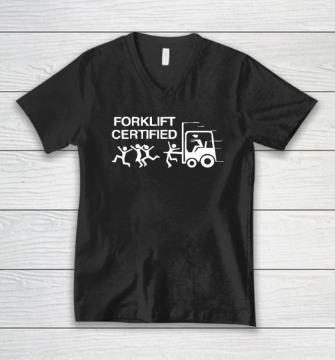 Forklift Operator Forklift Certified Retro Vintage Funny V-Neck T-Shirt