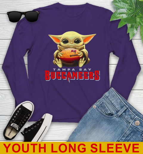 NFL Football Tampa Bay Buccaneers Baby Yoda Star Wars Shirt Youth Long Sleeve 5