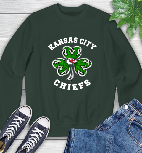 NFL Kansas City Chiefs Three Leaf Clover St Patrick's Day Football Sports Sweatshirt 12