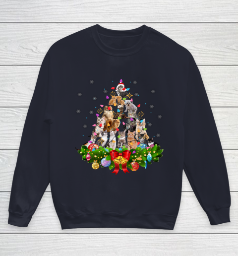 Funny Cat Christmas Tree Xmas Gifts Youth Sweatshirt 2