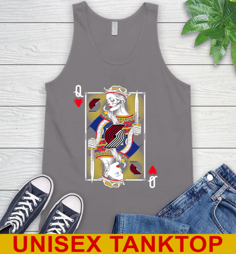 NBA Basketball Portland Trail Blazers The Queen Of Hearts Card Shirt Tank Top 6