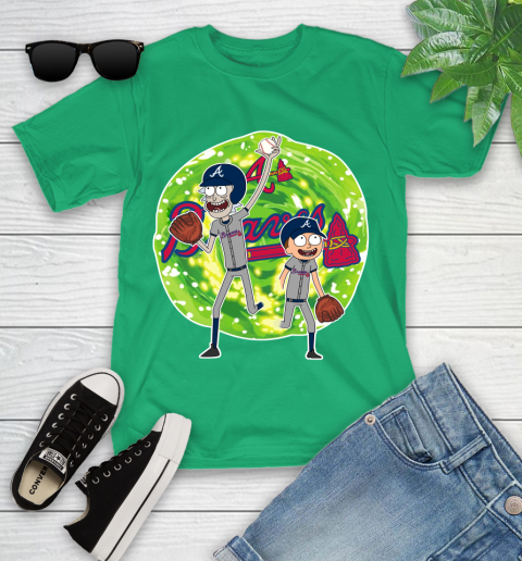 MLB Atlanta Braves Rick And Morty Baseball Sports Youth T-Shirt 6