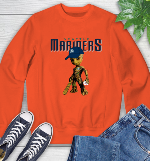 MLB Seattle Mariners Groot Guardians Of The Galaxy Baseball Sweatshirt 4