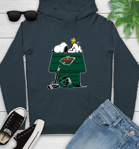 Minnesota Wild NHL Hockey Snoopy Woodstock The Peanuts Movie Youth Hoodie 8