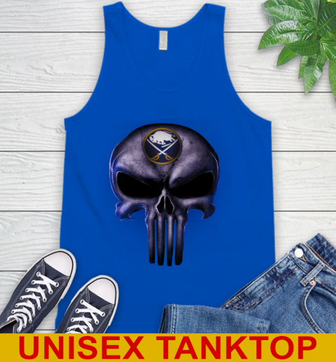 Buffalo Sabres NHL Hockey Punisher Skull Sports Tank Top 4