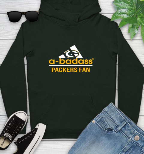 NFL A Badass Green Bay Packers Fan Adidas Football Sports Youth Hoodie 14