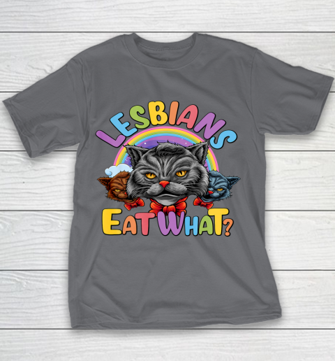 Lesbians Eat What Mug Pussy Cat Funny LGBT Pride Youth T-Shirt 5