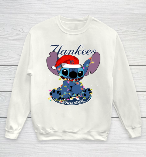New York Yankees MLB noel stitch Baseball Christmas Youth Sweatshirt