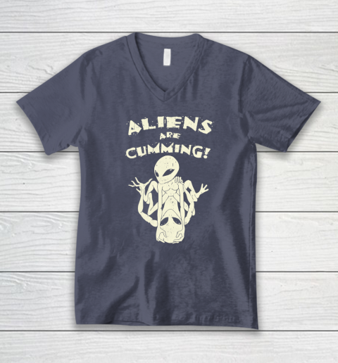Aliens Are Cumming V-Neck T-Shirt 6