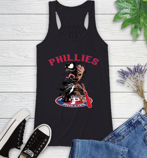 MLB Philadelphia Phillies Baseball Venom Groot Guardians Of The Galaxy Racerback Tank - Image 3