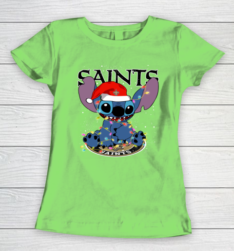 New Orleans Saints NFL Football noel stitch Christmas Women's T-Shirt 5