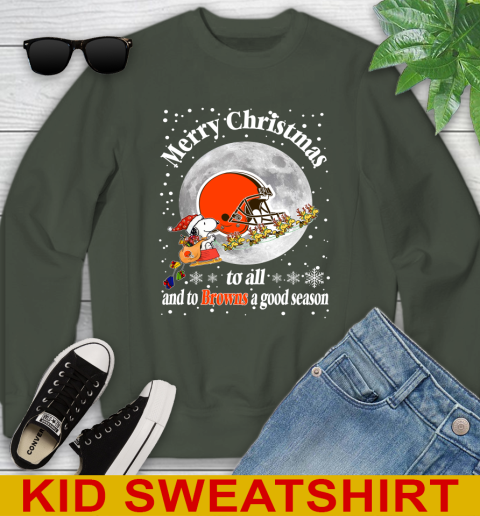 Cleveland Browns Merry Christmas To All And To Browns A Good Season NFL Football Sports Youth Sweatshirt 8