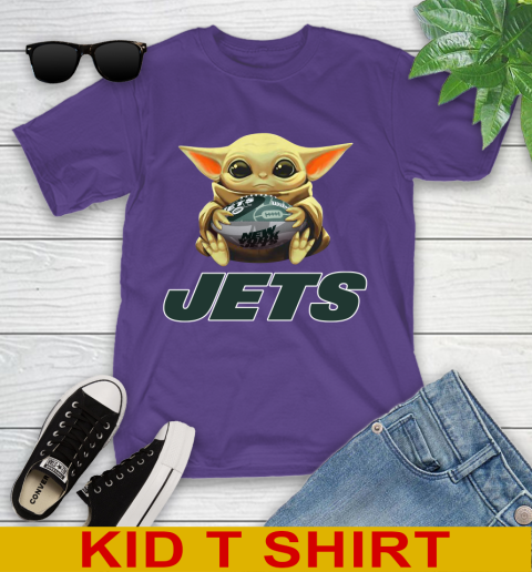 NFL Football New York Jets Baby Yoda Star Wars Shirt Youth T-Shirt 4