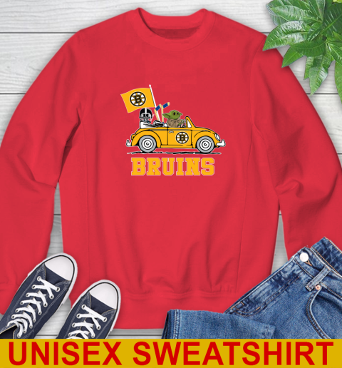 NHL Hockey Boston Bruins Darth Vader Baby Yoda Driving Star Wars Shirt Sweatshirt 10