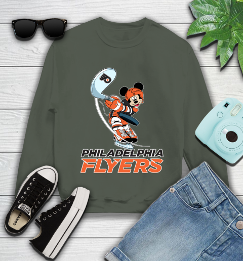 NHL Hockey Philadelphia Flyers Cheerful Mickey Mouse Shirt Youth Sweatshirt 10 NHL Hockey Philadelphia Flyers Cheerful Mickey Mouse Shirt Youth Sweatshirt - Image 10