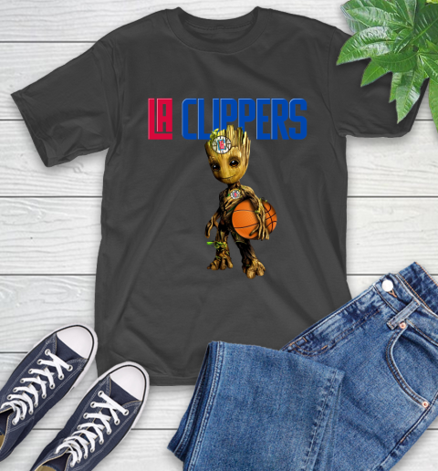LA Clippers NBA Basketball Groot Marvel Guardians Of The Galaxy T-Shirt 2