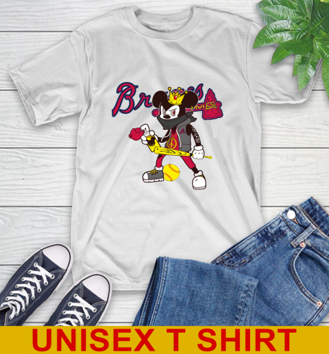 Atlanta Braves MLB Baseball Mickey Peace Sign Sports T-Shirt
