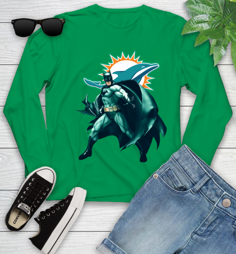 NFL Batman Football Sports Miami Dolphins Youth Long Sleeve 6