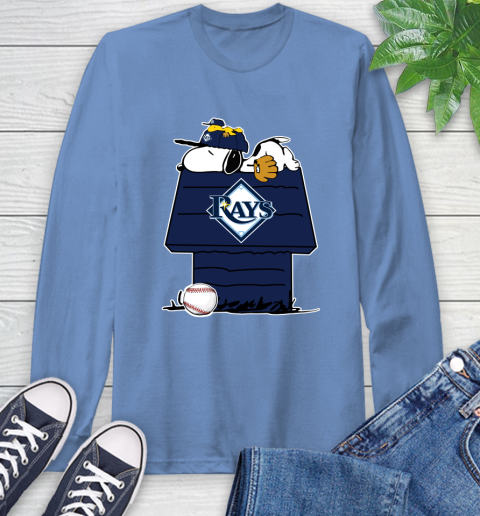 MLB Tampa Bay Rays Snoopy Woodstock The Peanuts Movie Baseball T Shirt Long Sleeve T-Shirt 11