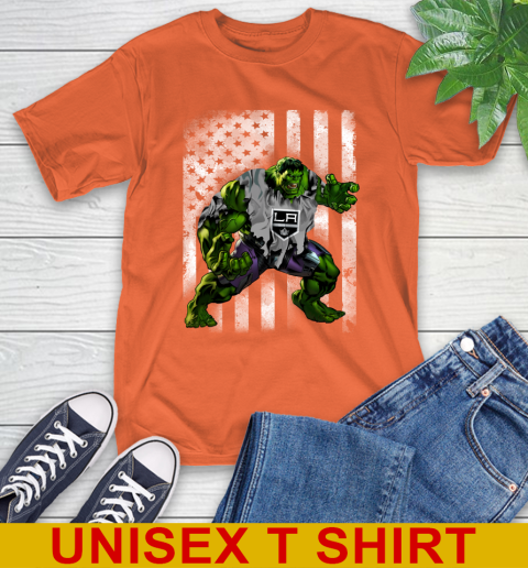 Los Angeles Kings Hulk Marvel Avengers NHL Hockey American Flag T-Shirt 4