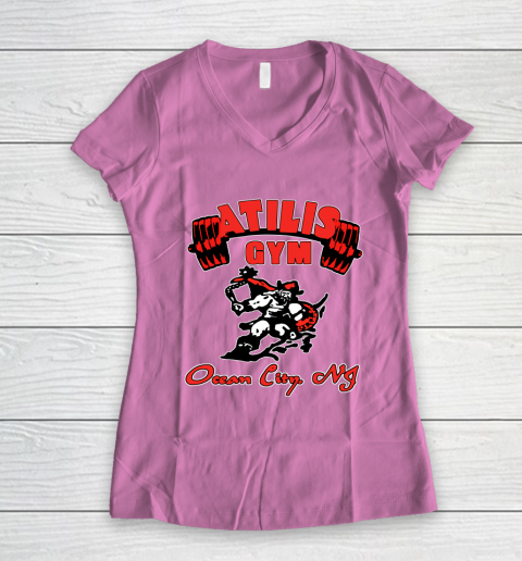Atilis Gym Ocean City NJ Women's V-Neck T-Shirt 8