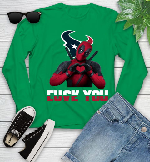 NHL Houston Texans Deadpool Love You Fuck You Football Sports Youth Long Sleeve 7