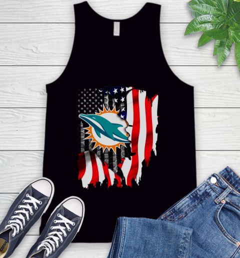Miami Dolphins NFL Football American Flag Tank Top
