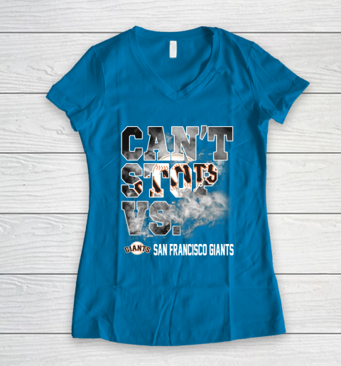 MLB San Francisco Giants Baseball Can't Stop Vs Giants Women's V-Neck T-Shirt 5