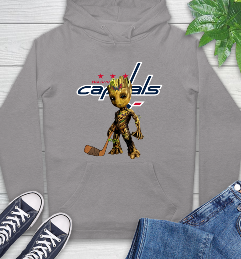 Washington Capitals NHL Hockey Groot Marvel Guardians Of The Galaxy Hoodie 6