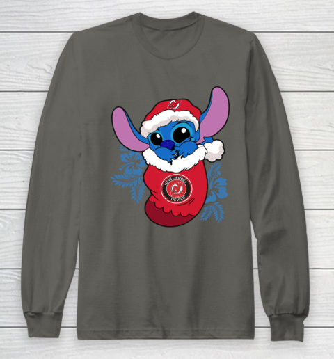New Jersey Devils Christmas Stitch In The Sock Funny Disney NHL Long Sleeve T-Shirt 8