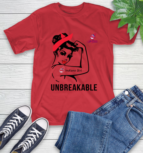 MLB Cleveland Indians Girl Unbreakable Baseball Sports T-Shirt 10