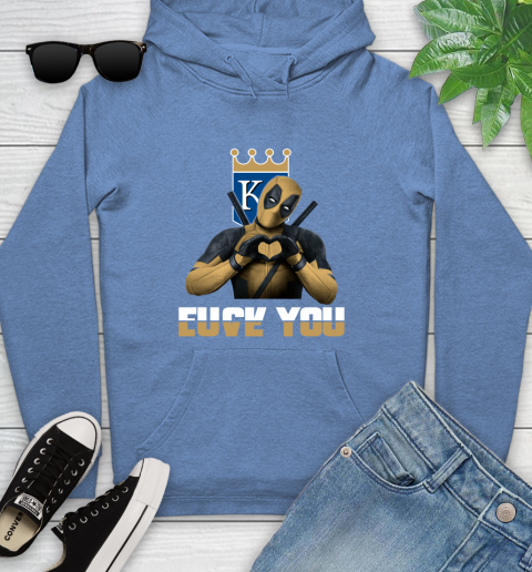 MLB Kansas City Royals Deadpool Love You Fuck You Baseball Sports Youth Hoodie 13