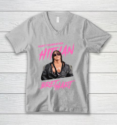 Bret Hart The Hitman Hart Foundation V-Neck T-Shirt 3