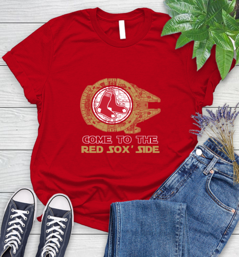 MLB Come To The Boston Red Sox Side Star Wars Baseball Sports Women's T-Shirt 13