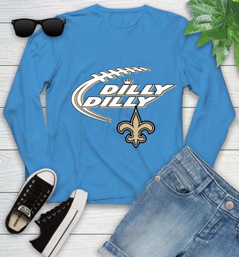 NFL New Orleans Saints Dilly Dilly Football Sports Youth Long Sleeve 7