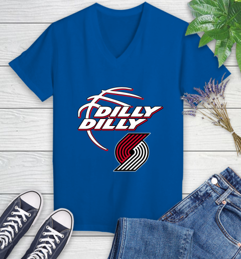 NBA Portland Trail Blazers Dilly Dilly Basketball Sports Women's V-Neck T-Shirt 10