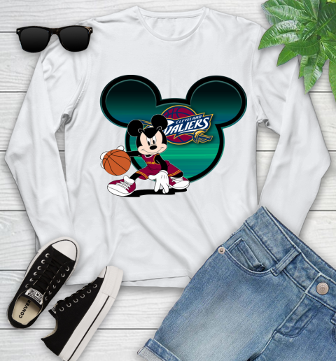 NBA Cleveland Cavaliers Mickey Mouse Disney Basketball Youth Long Sleeve