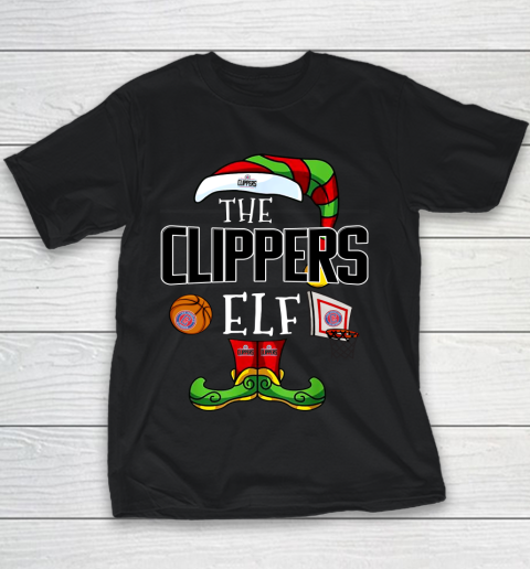 LA Clippers Christmas ELF Funny NBA Youth T-Shirt