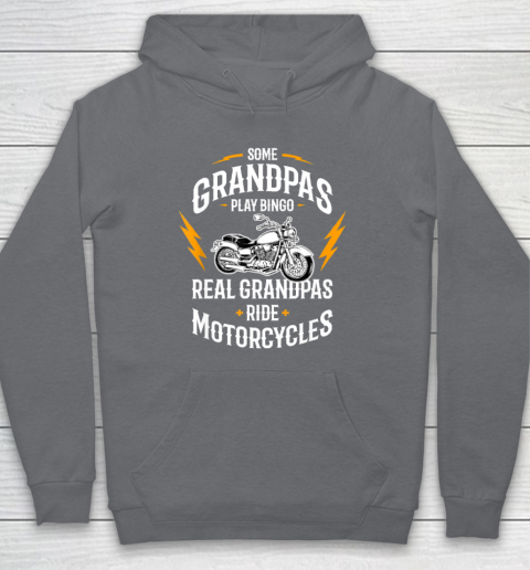 Mens Some Grandpas Play Bingo Real Grandpas Ride Motorcycles Hoodie 3