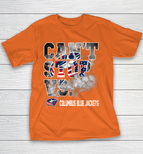 NHL Columbus Blue Jackets Hockey Can't Stop Vs Youth T-Shirt 4