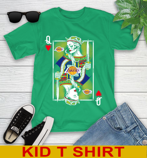 NBA Basketball Los Angeles Lakers The Queen Of Hearts Card Shirt Youth T-Shirt 7