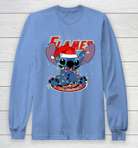 Calgary Flames NHL Hockey noel stitch Christmas Long Sleeve T-Shirt 8