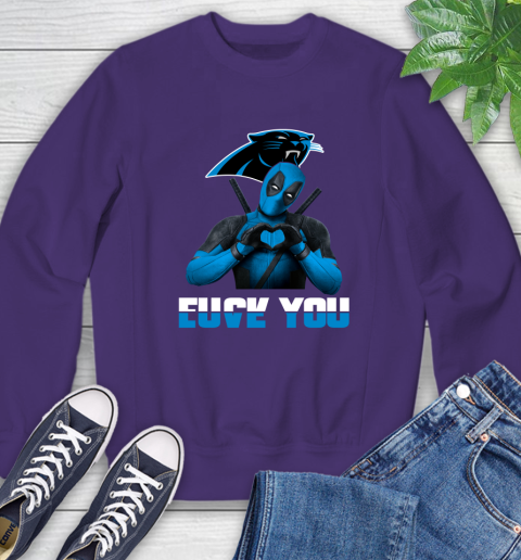 NHL Carolina Panthers Deadpool Love You Fuck You Football Sports Sweatshirt 4