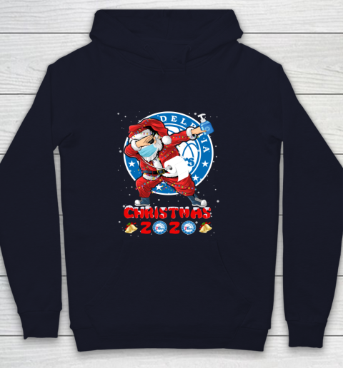 Philadelphia 76ers Funny Santa Claus Dabbing Christmas 2020 NBA Youth Hoodie 2