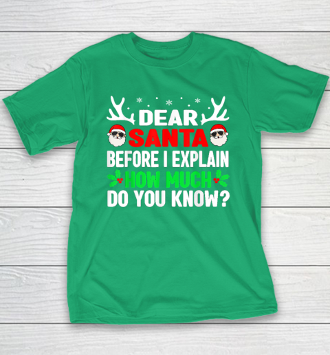 Funny Christmas Shirts Kids Adults Dear Santa I Can Explain Youth T-Shirt 4