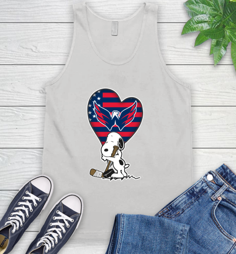 Washington Capitals NHL Hockey The Peanuts Movie Adorable Snoopy Tank Top