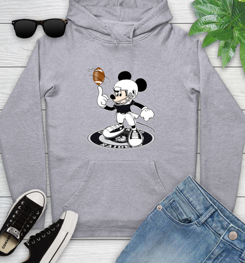 NFL Football Oakland Raiders Cheerful Mickey Disney Shirt Youth Hoodie 6