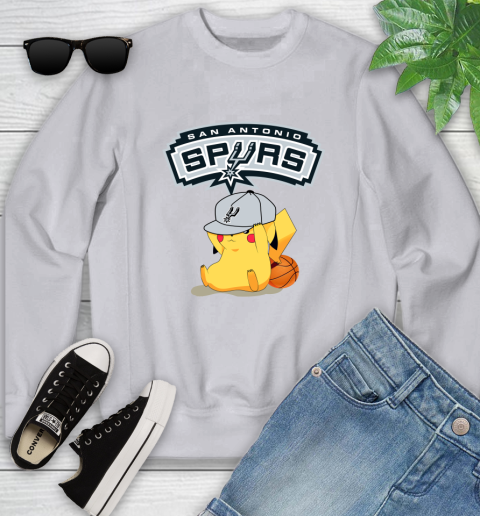 NBA Pikachu Basketball Sports San Antonio Spurs Youth Sweatshirt 4